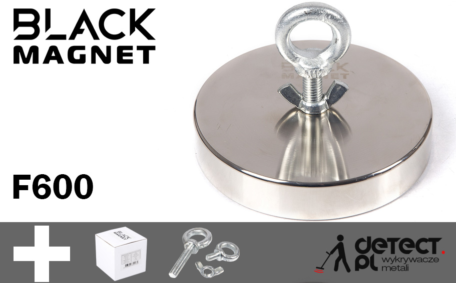 Magnes do poszukiwań neodymowy Black Magnet f600